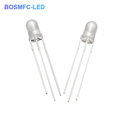1.8V-2.4V Çift Renkli LED Diyot 5mm Delik İçinden Kırmızı Mavi Renk Yüksek Parlaklık
