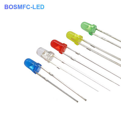 Anti-Statik 3mm Through Hole LED Diode 20mA Dış Işıklandırma için su geçirmez lens