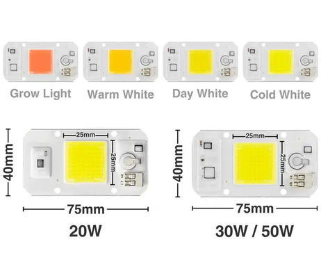 Sıcak Beyaz Bitkiler COB Power LED 20W 50W Yüksek Lumen büyüme ışığı için