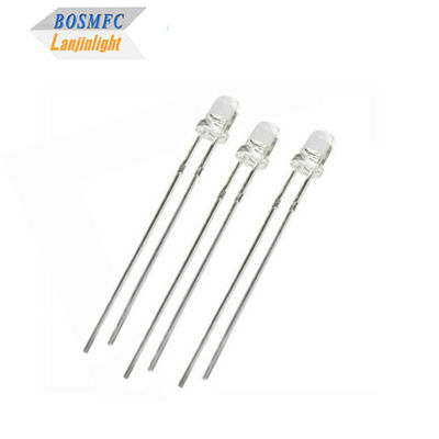 Anti-Statik 3mm Through Hole LED Diode 20mA Dış Işıklandırma için su geçirmez lens