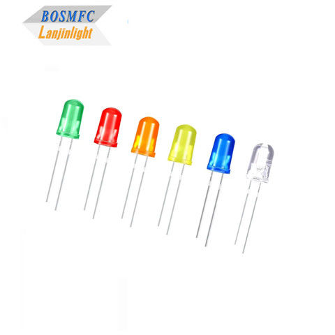 5 mm ışık yayıcı diyot, Beyaz Kırmızı Yeşil Mavi Sarı Turuncu Dip LED lambası