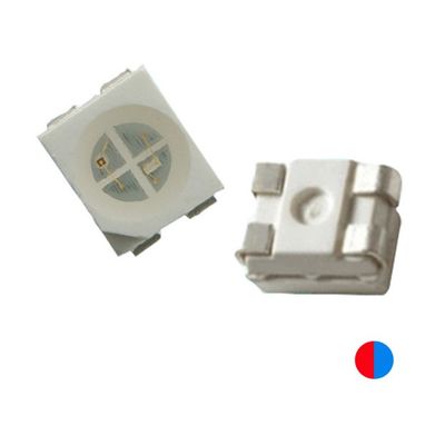 20mA Çift Renkli PLCC4 3528 SMD LED Çip 1.9mm Kalınlığı Kırmızı & Mavi Renk 4 Pin